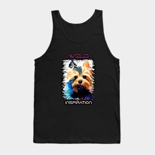 Yorkshire Terrier Dog Wild Nature Animal Colors Art Painting Tank Top